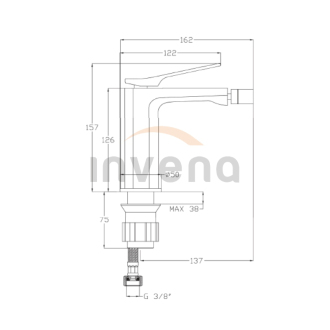 Invena NERI BB-01-004-L Bidetová batéria, čierna