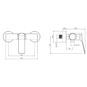 Invena NERI BN-01-004-L Sprchová batéria, čierna