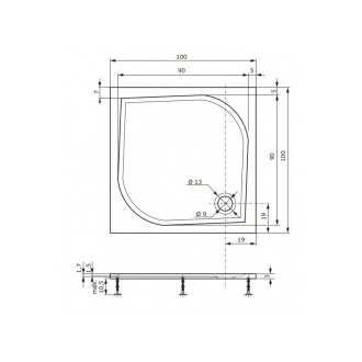 Teiko DRACO Sprchová vanička 100x100x3, liaty mramor biela