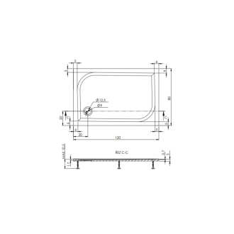 Teiko DRACO Sprchová vanička 120x80x3, liaty mramor biela
