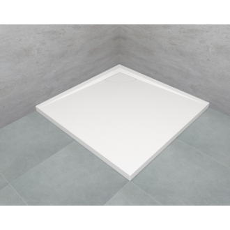 Teiko DORNE Sprchová vanička 90x90x4, liaty mramor biela