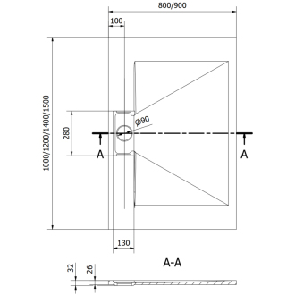 Mexen Egon obdĺžniková sprchová vanička SMC 150 x 90 cm, čierna - 4R709015