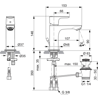 Ideal Standard CONNECT Air A7007AA umývadlová batéria s výpustou