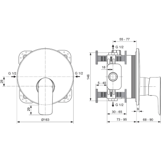 Ideal Standard CONNECT Air A7034AA sprchová podomietková batéria