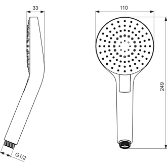Ideal Standard IDEALRAIN B2231A EVO CIRCLE 3 funkčná sprcha ,11 cm
