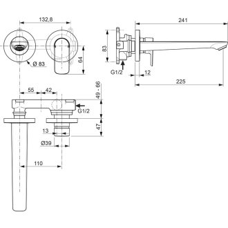 Ideal Standard CONNECT Air A7009AA podomietková umývadlová batéria, vývod 225mm