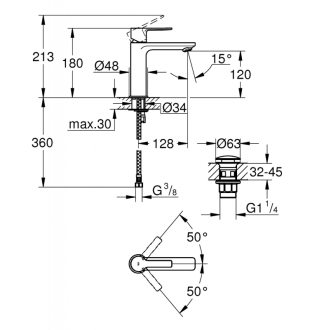 GROHE LINEARE ,,S,, 23106001 umývadlová stojanková batéria chróm