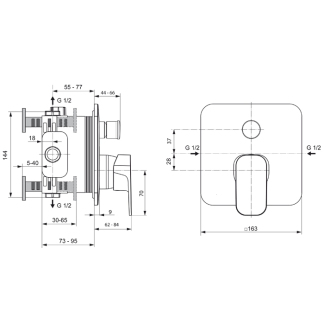 Ideal Standard TONIC II A6340AA vaňová batéria podomietková