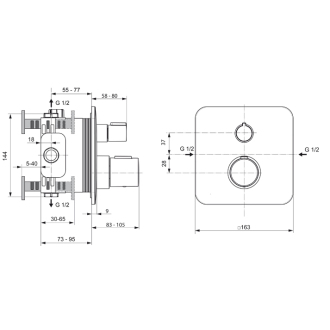 Ideal Standard TONIC II A6345AA termostatická vaňová batéria podomietková
