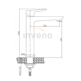 Invena DOKOS BU-19-W02-V Umývadlová batéria vysoká, chróm-biela