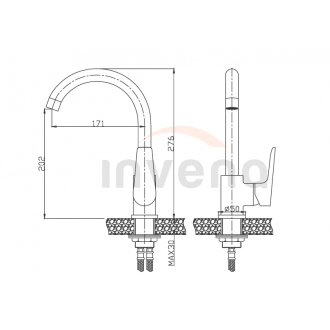 Invena DOKOS BZ-19-002-V Drezová batéria, chróm-biela