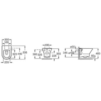 ROCA NEXO závesný klozet Rimless 7.3466.4.L00.0