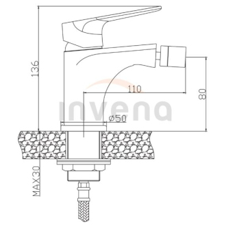 Invena DOKOS BB-19-005-V Bidetová batéria, chróm-grafit