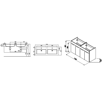 JIKA Cube H4536611763001 Skrinka s umývadlom 120cm biela