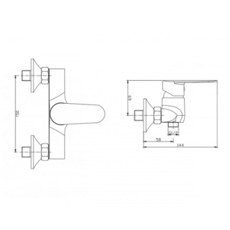 Invena DOKOS BN-19-004-V Sprchová batéria, chróm-čierna