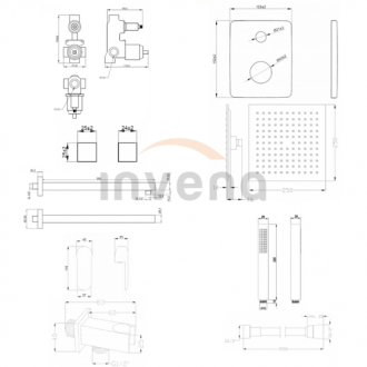 Invena SIROS BS-90-010-A Podomietkový sprchový set, čierna