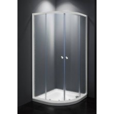 BASIC sprchový kút štvrťkruh 90x90, sklo chinchila, biela SIKOMUS90CH0