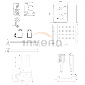 Invena SIROS BS-90-011-A Podomietkový sprchový set, čierna