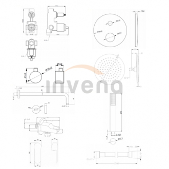 Invena SIROS BS-90-012-A Podomietkový sprchový set, čierna