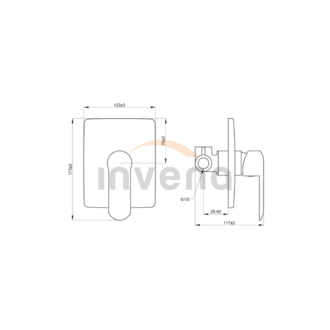 Invena SIROS BP-90-4K1-A Podomietková sprchová batéria, čierna
