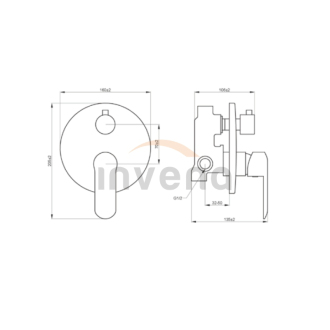 Invena SIROS BP-90-4O2-A Podomietková sprchová batéria, čierna