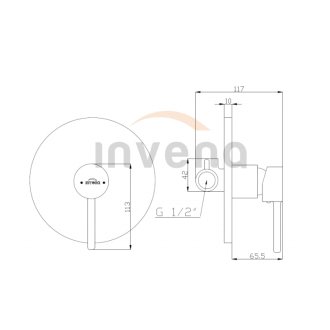 Invena DAFNI BP-88-4O1-A Podomietková sprchová batéria, čierna