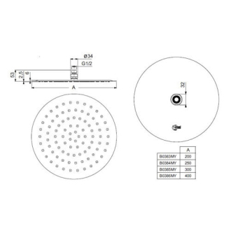 Ideal Standard IDEALRAIN LUXE B0386MY hlavová sprcha 40 cm