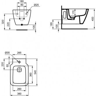 Ideal Standard STRADA II T297101 bidet závesný