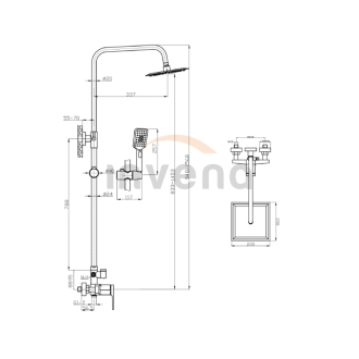 Invena MIDNIGHT AU-35-D14-V Sprchový set s batériou, zlato-čierna