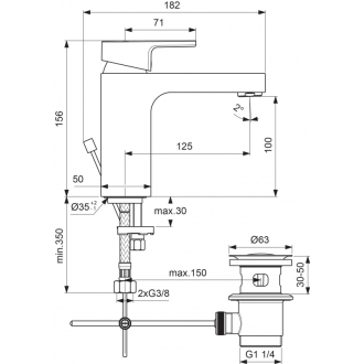 Ideal Standard EDGE A7104AA umývadlová batéria s výpustou