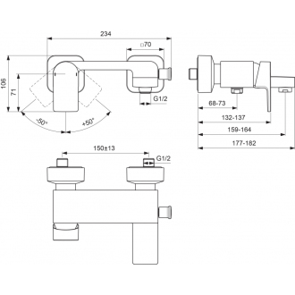 Ideal Standard EDGE A7121AA vaňová batéria