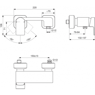 Ideal Standard EDGE A7120AA sprchová batéria