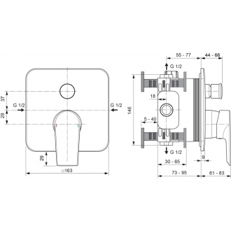 Ideal Standard EDGE A7124AA vaňová podomietková batéria