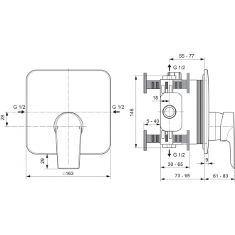 Ideal Standard EDGE A7123AA sprchová podomietková batéria