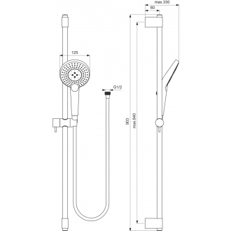Ideal Standard IDEALRAIN B1763AA EVO JET CIRCLE sprchový set 90cm 3 funkčná sprcha 13,4cm