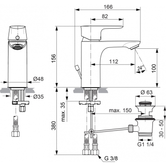 Ideal Standard CONNECT Air A7021AA umývadlová batéria s výpustou