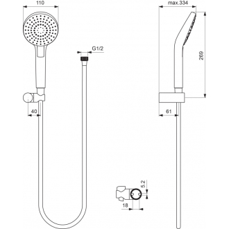 Ideal Standard IDEALRAIN B2404A EVO CIRCLE vaňový set 3 funkčná sprcha 11,5 cm