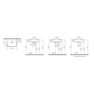 VITRA SHIFT NEW umývadlo na dosku 55 cm 7076-003-0973