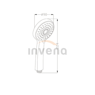 Invena DAFNI AS-02-004-S Sprchová hlavica, čierna
