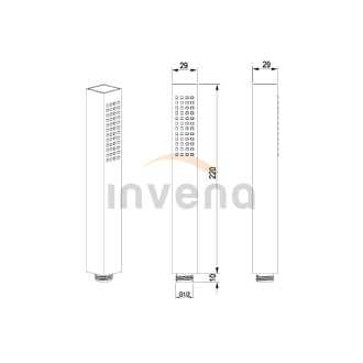 Invena SVART AS-92-004-S Sprchová hlavica, čierna