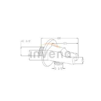 Invena SC-P1-040-P Vyústenie sprchy vrátane držiaka, čierna