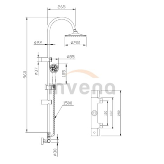 Invena GRACJA AU-15-D01-C Sprchový set s termostatickou batériou, chróm