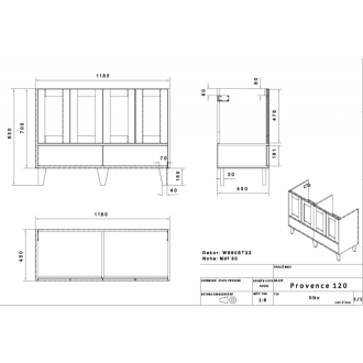 PROVENCE skrinka s umývadlom 120cm PROVENCE120BT
