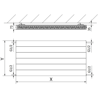 Mexen Line CL21 radiátor 900x400, bočné pripojenie, 636 W, biely W421L-090-040-00