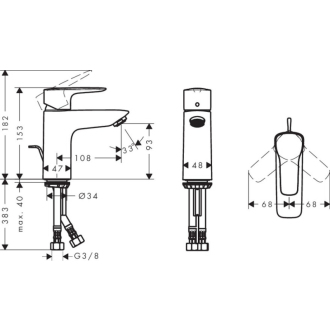 Hansgrohe HG248 / MY SPORT umývadlová s výpustou SIKOBHGMS275M
