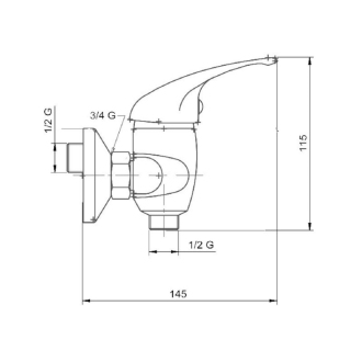 Novaservis Sprchová batéria bez príslušenstva 100 mm Metalia 55 chróm 55164/1,0