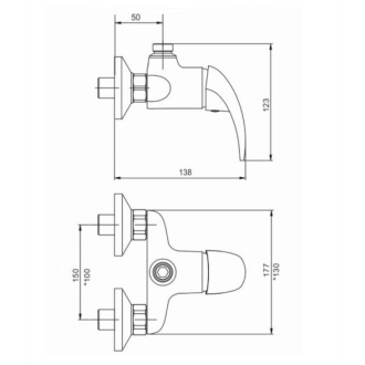 Novaservis Sprchová batéria horný vývod 100 mm Metalia 55 chróm 55066/1,0