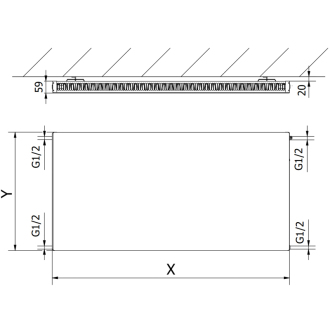 Oceľový radiátor Mexen Flat CF11 300x700, boč. príp., 318 W, biela W411F-030-070-00