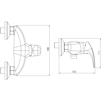 Novaservis Sprchová batéria bez príslušenstva 150 mm Metalia 57 biela 57060/1,1
