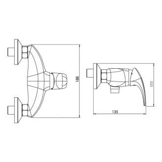 Novaservis Sprchová batéria bez príslušenstva 150 mm Metalia 57 chróm 57062/1,0